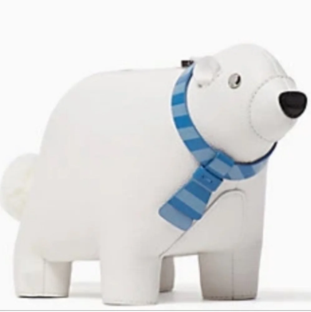 NWOT KATE SPADE ARTIC FRIENDS POLAR BEAR CROSSBODY BAG WITH BLUE SCARF - Picture 4 of 16